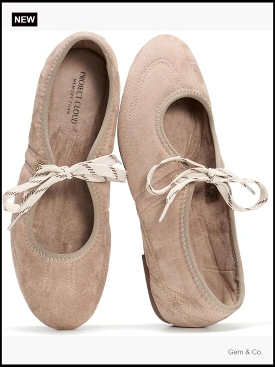 Shoes - Women's Mary Jane Ballet Flats Memory Foam Non-Slip Lace-Up